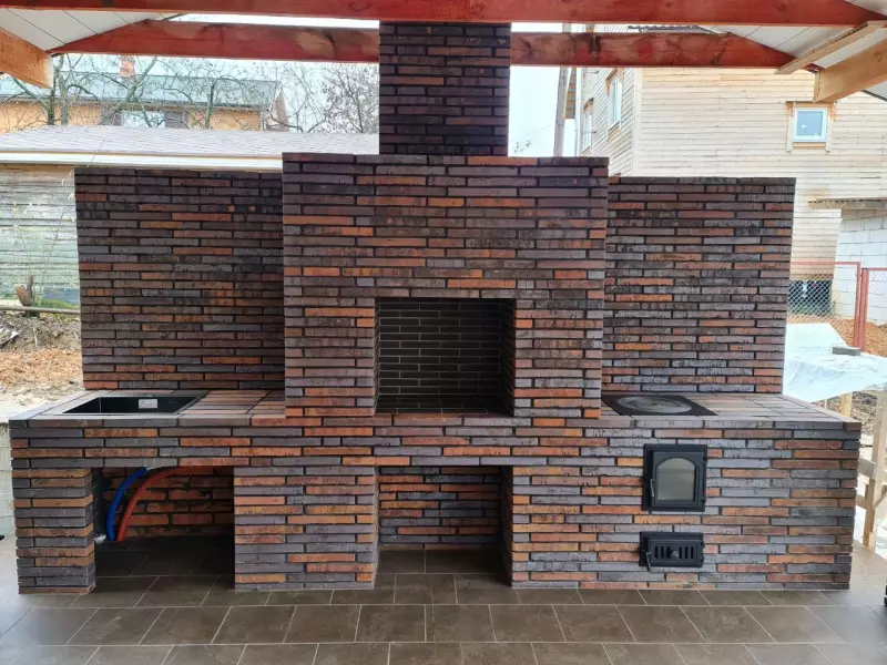 Комплекс барбекю из ригельного кирпича Скрябин Керамикс — фото 16